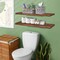 Sorbus Wood Floating Shelves for Wall - 35” Solid Wood Wall Shelves for Bathroom Decor, Books, Bedroom & Living Room - Set of 2 Black Wall Mounted Kitchen Shelves - Durable 100% Premium Solid Pine
